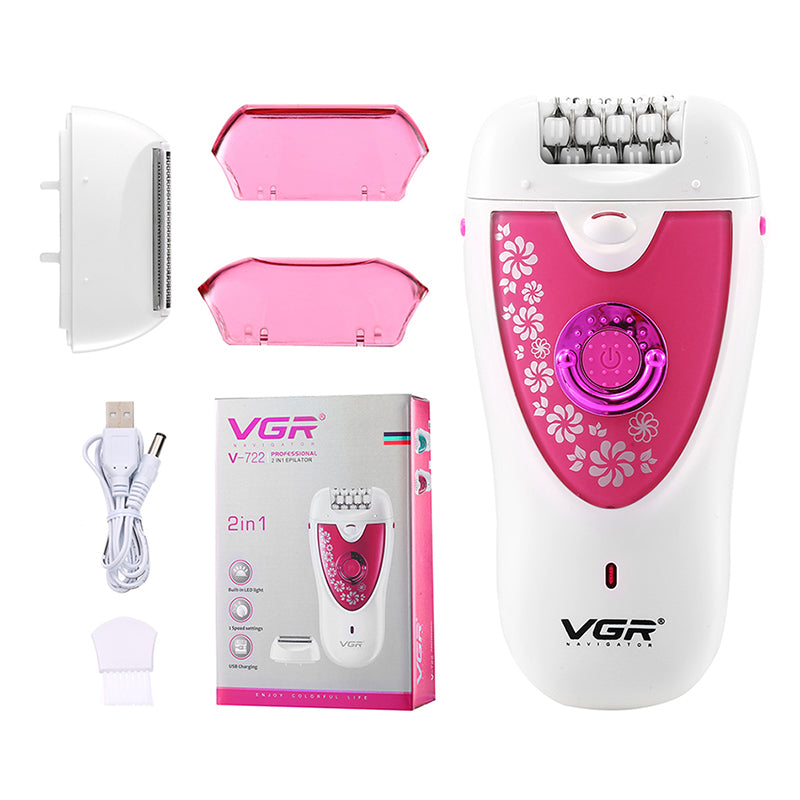 VGR V-722 3 in 1 Portable Electric Epilator Multi-function Hair Removal Machine for Face Body Leg VGR V-722 3 in 1 Portable Electric Epilator Multi-function Hair Removal Machine for Face Body Leg